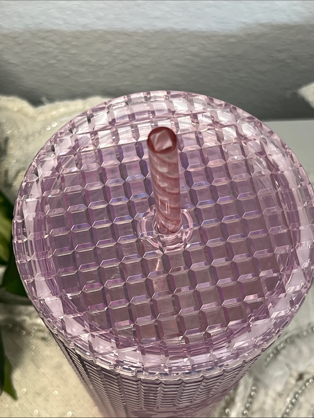 Starbucks Purple Iridescent Grid Cold Cup Tumbler 24 oz NWOT - Picture 4 of 10